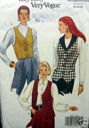 8426 EZ VOGUE LINED VEST TIED OR NOT PATTERN 6-10, 12-16